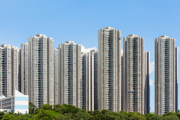 Fototapeta na wymiar Crowded building in Hong Kong