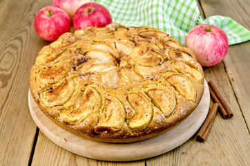 Pie apple whole on a blackboard