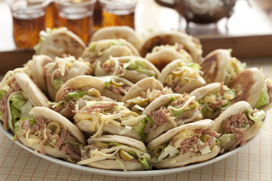 Traditional Moroccan batbot sandwiches