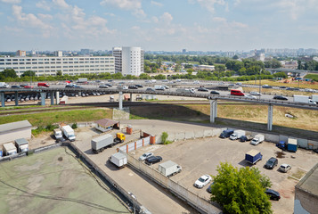 Section of road junction with car traffic