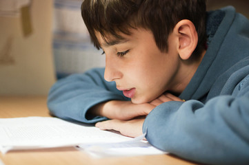 boy doing homework