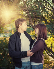 Fototapeta premium young couple of college students