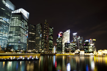 Fototapeta na wymiar Skyscrapers in Marina Bay, Singapore