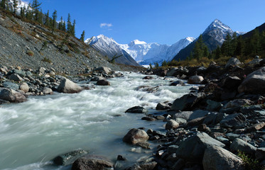 Mountain Altai. The river Akkem, a kind on the White whale