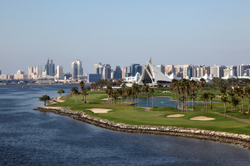 Fototapeta premium Dubai Creek Golf Course and Yacht Club. United Arab Emirates