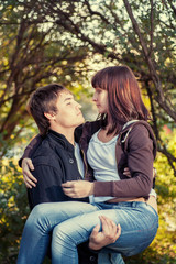 Naklejka premium happy young couple.