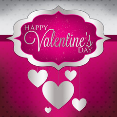 Valentine's Day hanging heart card in vector format.