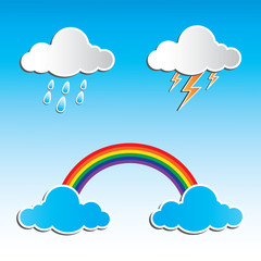 Vector illustration of clouds collection.