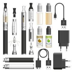 E-cigarette elements - obrazy, fototapety, plakaty