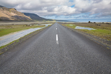 Highway through Iceland