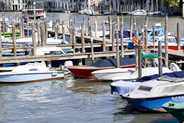 Moored boats in Venice
