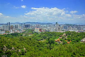 The scenery of Xiamen, modern city in China