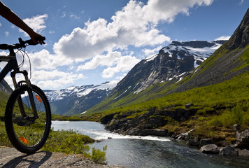 Fototapeta na wymiar Widok je¼dziec rowerów górskich