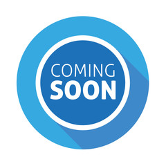 Coming soon button blue flat design