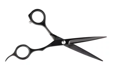 Deurstickers Kapsalon barber scissors path