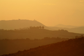 Sunset in Val d'Orcia
