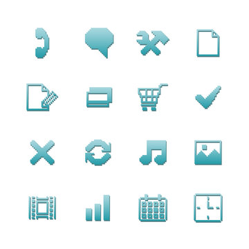 Pixel icons set for navigation