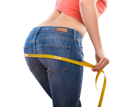 Weight losing - measuring woman's body