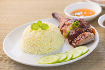 BBQ duck over steamed rice