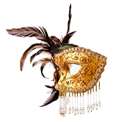 old Venetian mask isolated on white