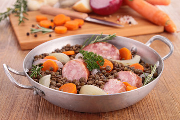 sausage and lentils