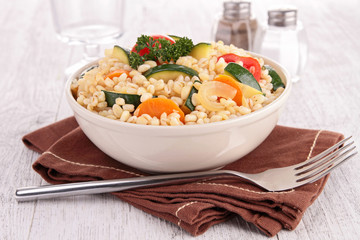 fried vegetable and grains