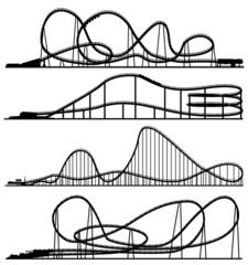 Set of silhouettes switchback.
