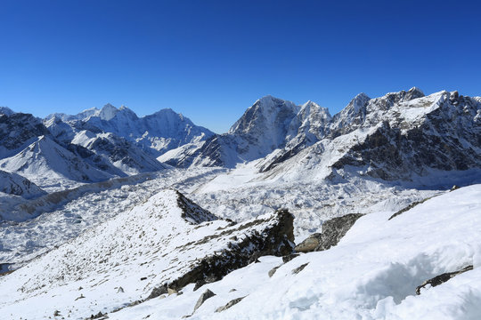 lobuche summit beside of everest from kallapather summit nepal