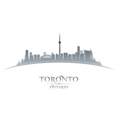 Obraz premium Toronto Ontario Canada city skyline silhouette white background