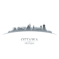 Ottawa Ontario Canada city skyline silhouette white background - obrazy, fototapety, plakaty