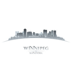 Naklejka premium Winnipeg Manitoba Canada city skyline silhouette white backgroun