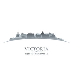 Victoria British Columbia Canada city skyline silhouette white b