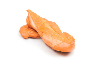 Smocked chicken meat in deep focus