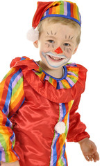 Kleiner Junge als Clown verkleidet