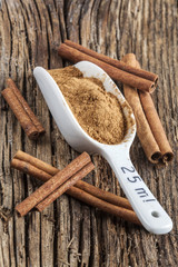 Ground cinnamon spice