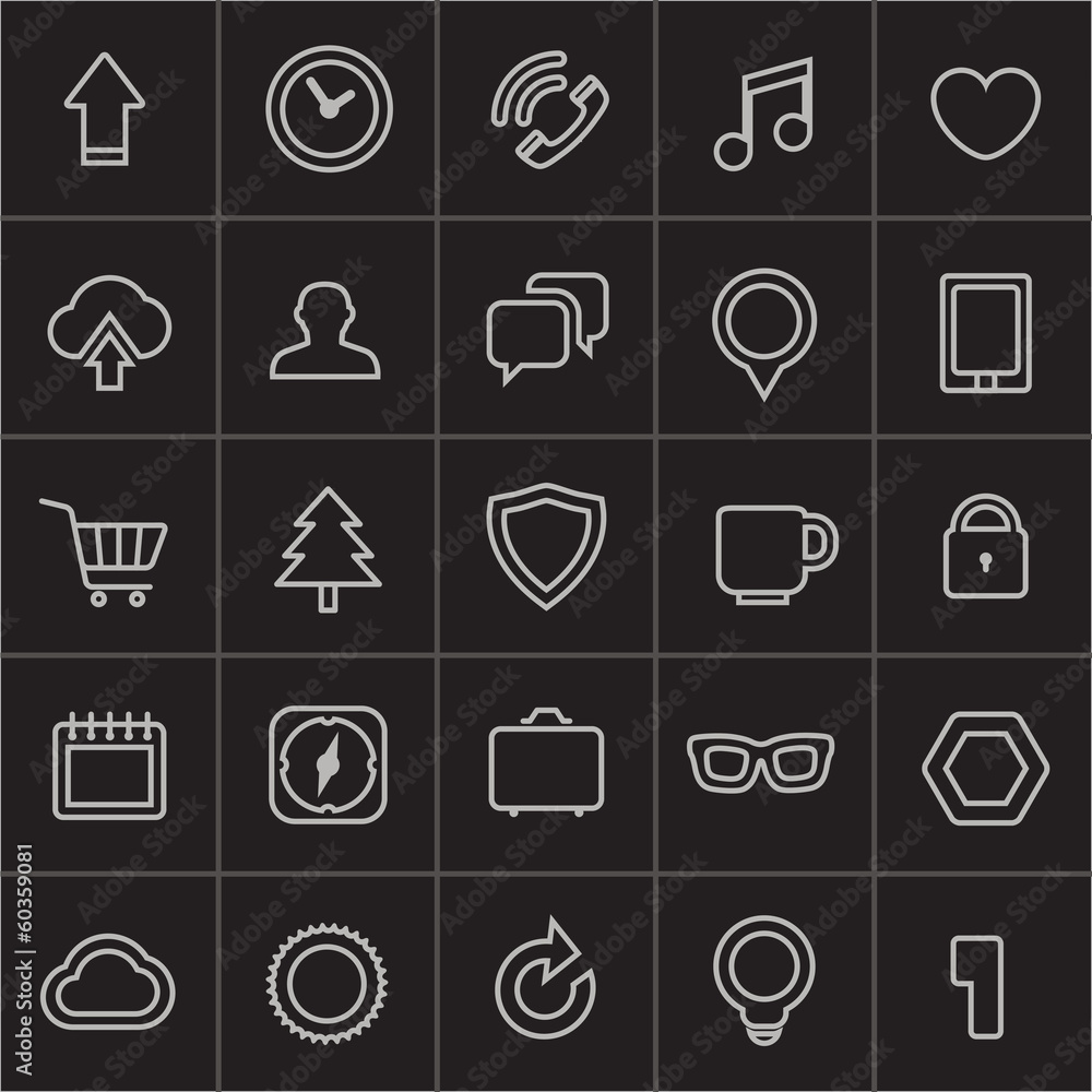 Poster modern web icons collection