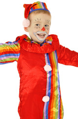 Kind als Clown verkleidet