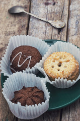 baked round homemade pastry biscuits