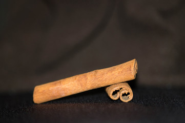Two cinnamon in closeup view