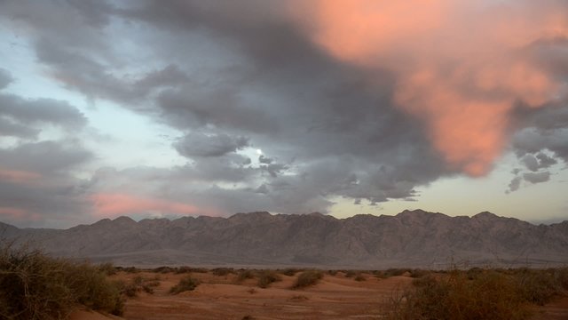 Sunset in the Araba valley near Eilat, Israel