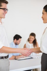 Business people greeting each other