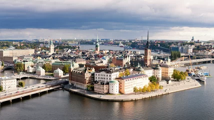 Fotobehang Stad aan het water Old city, Stockholm, Sweden  © a_andreev