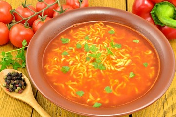 tomato soup with noodles