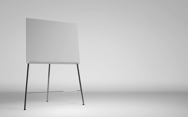 Empty white board over the white background