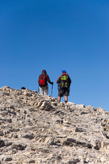 Wanderer in den Dolomiten - Alpen