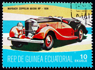 Postage stamp Equatorial Guinea 1972 Maybach Zeppelin, 1936