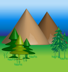 Mountains 3 D vector background vector