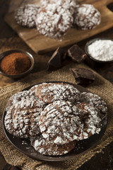Chocolate Crinkle Cookies with Powdered Sugar