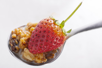 Muesli and strawberry