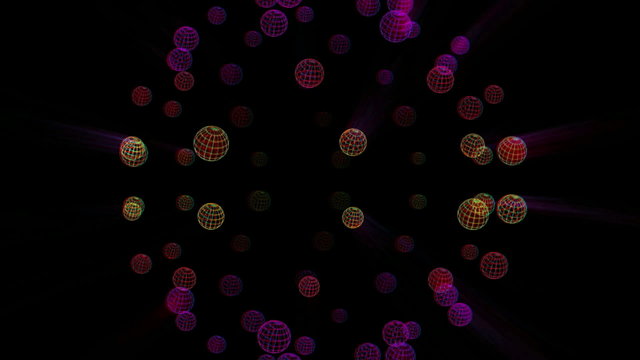 vj, ball on a black background. 3d, stereoscopic, anaglyph,